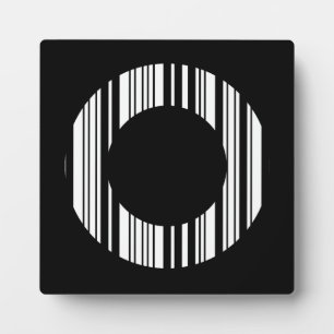 LETTER O BAR CODE First Initial Barcode Pattern Plaque