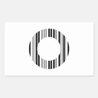 LETTER O BAR CODE First Initial Barcode Pattern Rectangular Sticker
