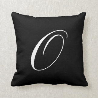 Letter O Black Monogram Pillow