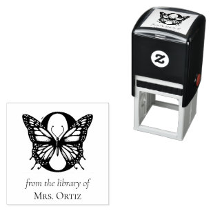 Letter O Butterfly Monogram From the Library Of Self-inking Stamp