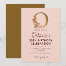Letter O Gold Monogram Blush Pink Roses