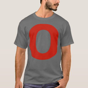 Letter o in Red Text Minimal Typography T-Shirt