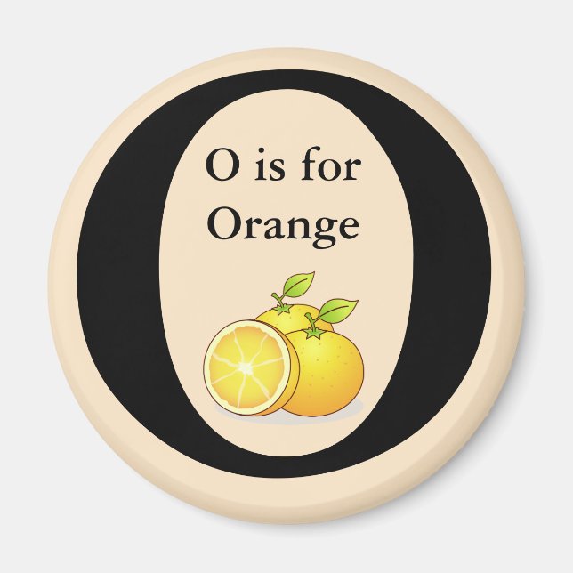 Letter O is for Orange Children's Learning Magnet (Front)