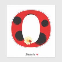 Letter O Ladybug Print with Ladybug and Flower