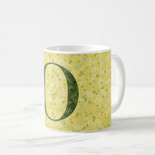 Letter O light yellow and dark green liberty Coffee Mug