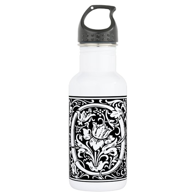 Letter O Mediaeval Monogram Art Nouveau 532 Ml Water Bottle (Front)