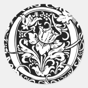 Letter O Mediaeval Monogram Art Nouveau Classic Round Sticker