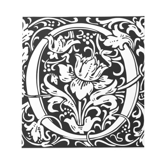 Letter O Mediaeval Monogram Art Nouveau Notepad (Front)