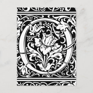 Letter O Mediaeval Monogram Art Nouveau Postcard
