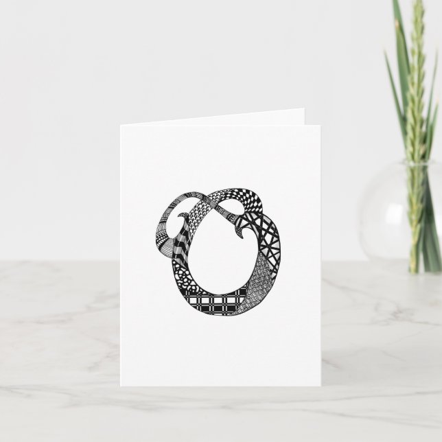 Letter O Monogram in Black and White Note Card (Front)