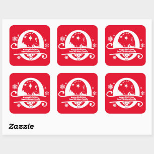 Letter O Monogram Initial Family Name Greeting Square Sticker