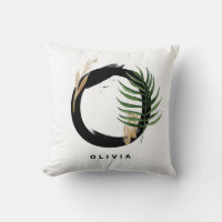 Letter O Monogram Palm Leaves Tropical