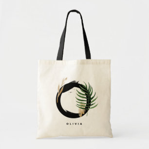 Letter O Monogram   Tropical Leaves Bridesmaid Tote Bag