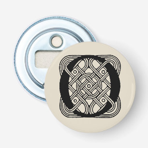 Letter O Monogram Vintage Celtic Knot Print Bottle Opener