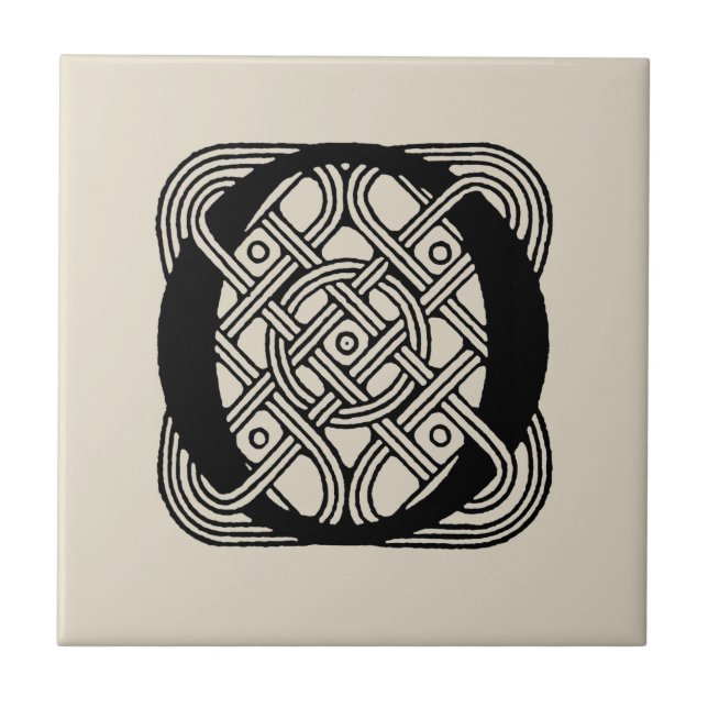 Letter O Monogram Vintage Celtic Knot Print Tile (Front)