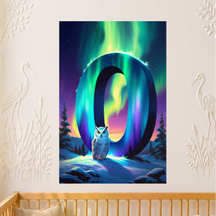 Letter O Northern Lights Nursery   Aurora Borealis Poster