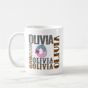 Letter O Olivia Animal Print for Boys & Girls Coffee Mug