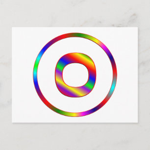 Letter O Rainbow Postcard
