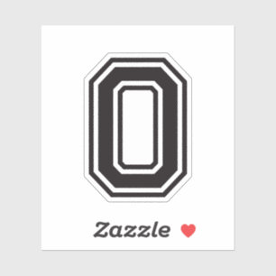 Letter O sporty college font alphabet