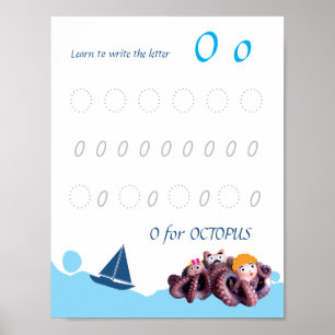 Letter O Tracing Poster for Kids