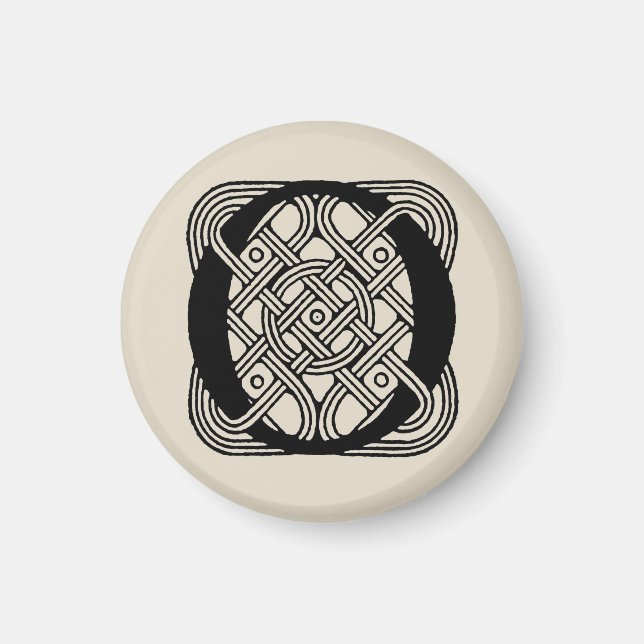 Letter O Vintage Celtic Knot Monogram Magnet (Front)