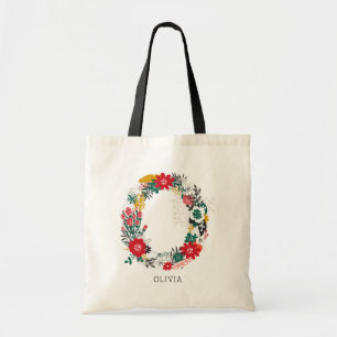 Letter O Whimsical Floral Letter Monogram Bag I