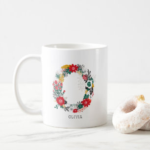 Letter O   Whimsical Floral Letter Monogram I Mug