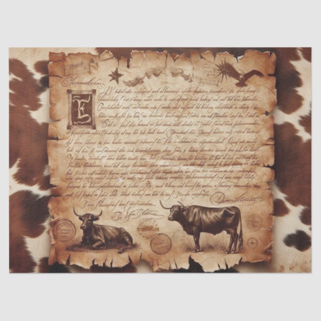 Letter on Cowhide 1 Tissue Paper (Front)