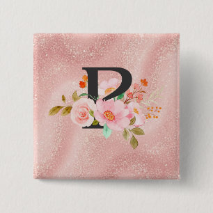 Letter P 15 Cm Square Badge