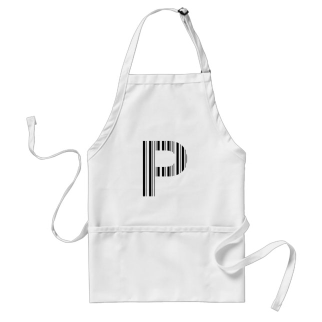 LETTER P BAR CODE First Initial Barcode Pattern Standard Apron (Front)