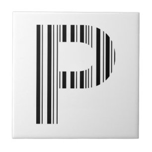 LETTER P BAR CODE First Initial Barcode Pattern Tile