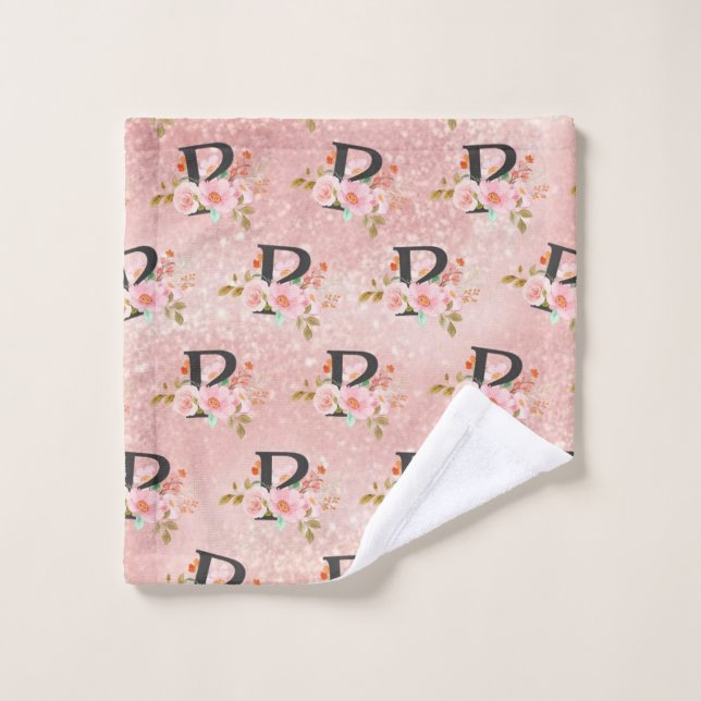 Letter P Bath Towel Set (Wash Cloth)
