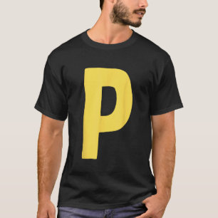 Letter P big and bold in yellow T-Shirt