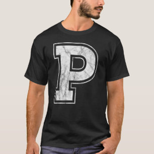 Letter P Capital Alphabet Monogram Initial T-Shirt