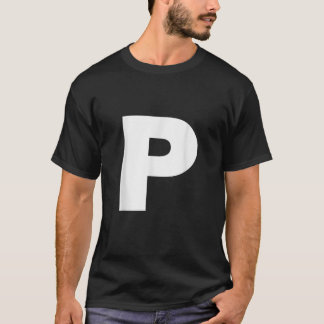 Letter P Capital Alphabet Monogram Initial  T-Shirt