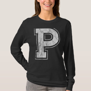 Letter P Capital Alphabet Monogram Initial T-Shirt