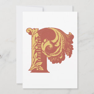 Letter "P" Elegant Embroidered Invitation
