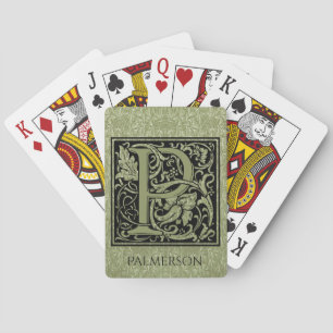 Letter P  First Letter Monogram Personalized Playing Cards