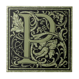 Letter P First Letter Monogram Tile