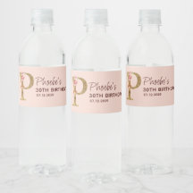 Letter P Gold Monogram Blush Pink Roses