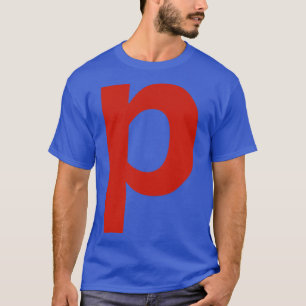 Letter p in Red Text Minimal Typography T-Shirt
