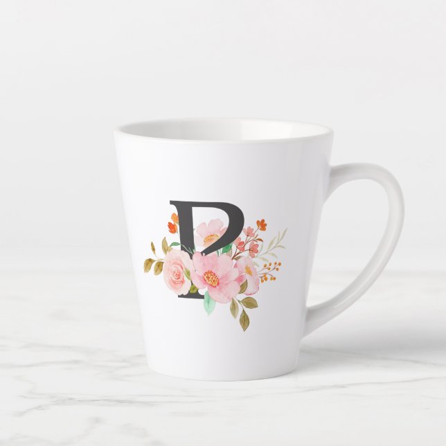 Letter P Latte Mug (Right)
