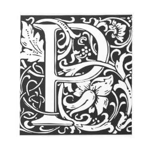 Letter P Mediaeval Monogram Art Nouveau Notepad