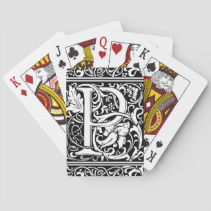 Letter P Mediaeval Monogram Art Nouveau Playing Cards