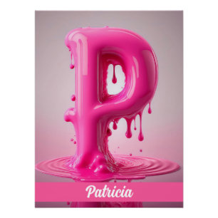 Letter P, Monogram P - Customizable Name Poster