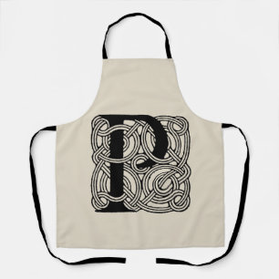 Letter P Monogram Vintage Celtic Knot Print Apron