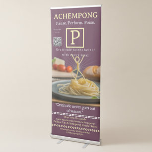 Letter P: Pasta Gratitude   ACHEMPONG Vertical  Retractable Banner
