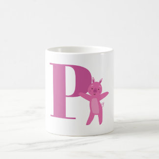 Letter P & Pig Coffee Mug
