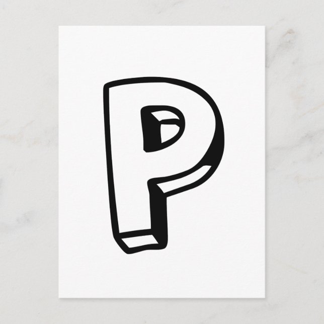 Letter P Postcard (Front)