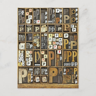 Letter P Postcard